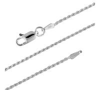 FBHSY Sterling Silver Necklace - 1.1mm Diamond-Cut Rope Chain Necklace - Premium Italian Made Silver Jewelry - Elegant Silver Necklace for Women