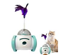 Fbinys Interactive Ball Food Dispensing Pet Toy, Feather-Topped Pet Toy, Multifunctional Dog Treat Dispenser with Feather, Cat Treat Dispenser for Healthy Eating, Pet Toys for Dogs and Cats