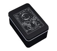 Fbinys Moon Sun Printed, Jewelry Storage Box, Tarot Box Storage, Metal Tarot Holder, Tarot Card Case, Decorative Tarot Box, Printed Tarot Box, Card Storage Box, Tarot Holder Box, Tarot Card Container
