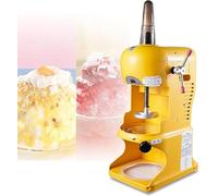 FBJAMZ Commercial Electric Snow Cone Machine, 350W Ice Shaver for Coffee Shops & Events, High Efficiency Ice Crusher for Smoothies (Yellow)