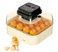 FBJAMZ Egg Incubator for Hatching, Automatic Poultry Incubator with Temperature Control, LED Display, Egg Turning Lighting, Ideal for Chicken (16pcs)