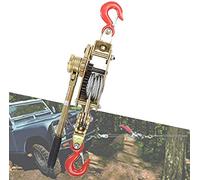 FBJAMZ Industrial Power Puller,4 Ton Capacity for Moving Large Trees,Ratchet Puller with 2 Hooks,Multifunction Tool for Trailers and More