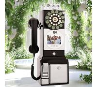 FBJAMZ Video Audio Guest Book Phone,1080p Video Audio Wedding Phone,With Lens Recording,for Birthday, Graduations (Black)