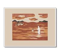 FBKDVC Abstract Jesus Canvas Wall Art,Jesus And Peter Walk On Water Minimalist Posters For Room Aesthetic Living Room Office Decor,Christian Spiritual Religious Prints Paintings 12x16in Unframed