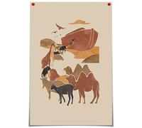 FBKDVC Christian Bible Story Canvas Wall Art,Christ Bible Verses Noahs Ark Boarding Poster, Religious Catholic Scripture Print Painting, Boho Christian Picture Faith Room Wall Decor 12x16in Unframed