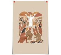 FBKDVC Christian Scripture Poster Jesus Feeds 5000,canvas Wall Art Spiritual Daughter Gifts - Christian For Women Verses Print Painting Religious Picture Decor Bedroom Living Room 12x16in Unframed