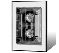 FBKDVC Vintage Black And White Cassette Tape Canvas Wall Art 90s Retro Music Aesthetic Posters Trendy Music Themed Print Minimalist Preppy Wall Decor For Bedroom Dorm Apartment 12x16in Unframed
