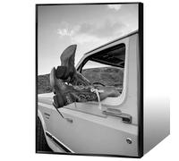 FBKDVC Vintage Western Cowboy Canvas Wall Art Woman In Cowgirl Boots Black And White Posters Trendy Feminist Aesthetic Prints Painting For Home Bedroom Dorm Apartment Wall Decor 12x16in Unframed