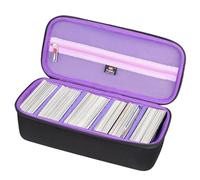 FBLFOBELI 900+ Card Game Case Compatible with UNO/Piles/Phase 10/Exploding Kittens/Five Crowns/Flip 7/Go Fish/Monopoly Deal and Playing Card, Case Only (Black+Purple, Large)