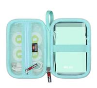 FBLFOBELI Hard Case for Nelko P21/TYPONOS P21/Niimbot D11/Phomemo D30 D35/JADENS D11/ORGBRO X1 X3 S001 Label Maker Machine, Mesh Pocket for Label Printer Tape Accessories (Case Only) (Green)