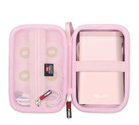 FBLFOBELI Hard Case for Nelko P21/TYPONOS P21/Niimbot D11/Phomemo D30 D35/JADENS D11/ORGBRO X1 X3 S001 Label Maker Machine, Mesh Pocket for Label Printer Tape Accessories (Case Only) (Pink)