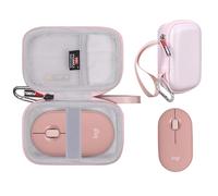 FBLFOBELI Travel Case for Logitech Pebble M350 M355 i345 Wireless Mouse, Shockproof Protective Carrying Bag Organizer (Case Only) (Rose Gold)