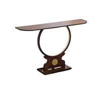 FBNMG Chinese Style Bamboo Console Table, Narrow Entrance Table with Sensor Light, Zen Display Stand for Living Room Hallway Entryway Behind Couch(Width 47.24"(120CM), B)