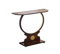 FBNMG Chinese Style Bamboo Console Table, Narrow Entrance Table with Sensor Light, Zen Display Stand for Living Room Hallway Entryway Behind Couch(Width 39.37"(100CM), B)