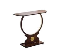 FBNMG Chinese Style Bamboo Console Table, Narrow Entrance Table with Sensor Light, Zen Display Stand for Living Room Hallway Entryway Behind Couch(Width 31.50"(80CM), B)