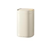 FBNMG Motion Sensor Trash Can, Touch-Free Stainless Steel Waste Bin with Rounded Corners, Quiet Soft-Close Lid & Removable Inner Bucket for Bathroom Kitchen Bedroom Office(12L, Off-white)