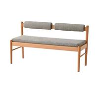 FBNMG Solid Wood Bench with Back, Entrance Shoe Bench with Removable and Washable Cushion, Multi-Person Leisure Chair for Balcony Restaurant Living Room Shop Yard(Width 55.5in/141cm, Primary)