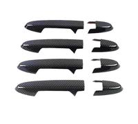FBOIUYPL Car Outside Door Handle 8Pcs Carbon Fiber/Chrome Exterior Cover Trim Protection Decor ABS Sticker for Jazz GK5 GP5 2014-2020