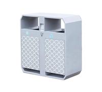 FbqLhe1ahh Outdoor Waste Container Metal Trash Can with Pattern Double Box Rubbish Bin Patio