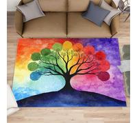 FBRUIEG Colorful Tree Rugs for Bedroom, Abstract Tree Rug, Tree of Life Area Rug, Home Decor Rugs for Living Room, Non-Slip Machine Washable Carpet - 120x170 cm