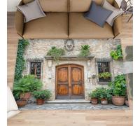 FBRUIEG European Style Rug, Imitation Door Rugs for Bedroom, Visual Extension Area Rug, Non Slip Washable Rugs for Living Room Farmhouse, Indoor Low Pile Decor Carpet - 180x270 cm