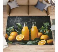 FBRUIEG Orange Rugs for Living Room, Fruit Rug, Small Fresh Area Rug, Non Slip Washable Rugs for Bedroom Kitchen Dining Room Decor Carpet - 120x170 cm