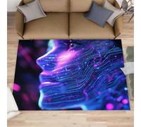 FBRUIEG Science Fiction Rugs for Bedroom, Light Portrait Home Decor Rug, Futurism Rugs for Living Room, Washable Area Rug for Boys Girls Room, Non Slip & Low Pile Carpet - 120x170 cm