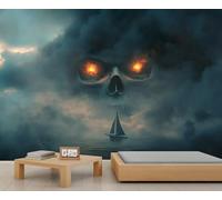 FBRUIEG Skeleton Wall Murals, Terror Mural, Navigation Wallpaper for Living Room Bedroom TV Background Office Decor - 400x280cm