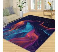 FBRUIEG Space Woman Rugs for Bedroom, Galaxy Girl Rug, Science Fiction Area Rug, Home Decor Rugs for Living Room, Non-Slip Machine Washable Carpet - 140x200 cm