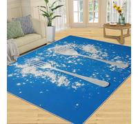 FBRUIEG Tableware Rugs for Girls Room, Life Rugs for Bedroom, Food Rug & Home Decor, Washable Area Rug for Bedside Dining Room Kitchen Floor Mat - 120x170 cm