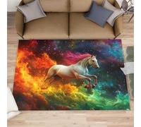 FBRUIEG Tianma Rugs for Boys Room, Starry Sky Area Rugs for Bedroom, Boys' Games Rug & Home Decor, Low Pile Non Slip Carpet for Computer Game Room Dormitory - 60x110 cm