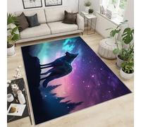 FBRUIEG Wolf Area Rug, 50x80cm, Wolf 222, Machine-Made, Flannel and Sponge Layer, Rectangular, Low Pile, Animal, Contemporary, Nature-Inspired, Water Resistant