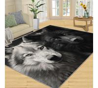 FBRUIEG Wolf Rugs for Bedroom - Wolf Area Rugs Kids Wolf Rug for Boy Room Wolf Theme Rug for Living Room Washable Wolf Rug for Bedroom Teens Playroom Gameroom 50x80cm