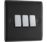 BG Screwless Flatplate Brushed Steel Single Socket Satellite Connection - FBS64