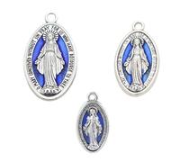 FBSHAD 10x Bracelets Necklace with Loop Medals for Jewelry Making Catholic Christ Vintage Sacred Heart Pendant