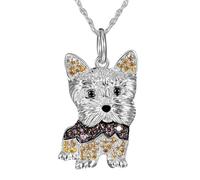 FBSHAD 1pc Cute Dog Necklace Cute Pet Dog Alloy Necklace Accessories For Kids Dog Lover (B, One Size)