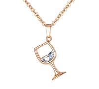 FBSHAD Adjustable Length Pendant Necklace for Women Wine Glass Long Necklace Charms Chain Women Gift Two Initial