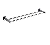 FBSHAD Bar Double Pole 2 Layer Wall Mounted Rack with Crimp Connectors for Bathroom Accessories Towel Hanger Holder and nizer (60cm)