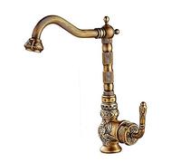 FBSHAD Basin Antique Brass Single Handle Water Faucet Hot Cold Mixer Taps Luxury Deck Mounted Sink Tap Bathroom Faucets Retro
