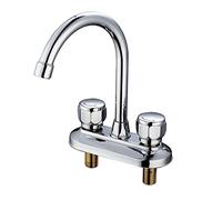 FBSHAD Double Basin Washbasin Faucet, Double Hole Toilet Basin Installation Center is About 10 Centimeters, Hot and Cold Faucet 50Cm Hose 2 Root,Bibcock 50Cm Hose 2 Rootquality Assurance of