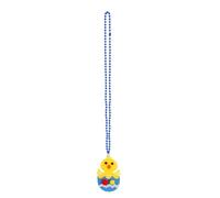 FBSHAD Easter Necklace Spring Family Reunion Photo Decorations Bunny Egg Party Electroplated Bead Chain (B, 49cm)