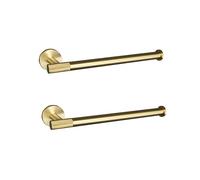 FBSHAD Golden Rack Bar Brushed Gold Hardware Set Robe Coat Hook Toilet Tissue Paper Holder Bathroom Accessories Kit2 PCS Towel Ring