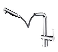 FBSHAD Kitchen faucets with Pull Down Sprayer, Kitchen Sink, All Copper hot and Cold Pull Flexible, 2, Faucet-A Chrome(B Chrome)