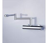 FBSHAD Kitchen Mixer Taps Wall Mounted Sink Taps for Kitchen, Brass Rotating Hot and Cold Stretch Folding Chrome-Plated Kitchen Faucet