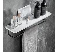 FBSHAD Light Natural Marble Rack, Bathroom Rails Set Wall Mounted, Toilet Paper Holder, Towel Bar/Shelf Rod 30Cm