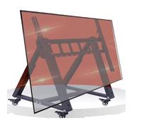 FBSHAD Mobile TV Mount Stand - Heavy Duty TV Cart Stand, Rolling TV Stand for 32-85 Inch TVs, Low Profile Floor Monitor Cart, 20°-50° Adjustable Viewing Angle, Hold Up to 60kg/132lbs