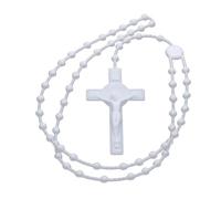 FBSHAD Noctilucent Glowing Rosary Necklaces Catholicism Religious Jewelry Party for Prayer Soft Gel Colorful Luminous Fluorescent Beads Necklace