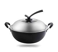 FBSHAD Old-Fashioned Household Cast Iron Pot, All-in-One Pot, Healthy and Safe Non-Stick Cooker, Gas Stove, Induction Cooker, Cooking Pot(C-40cm)