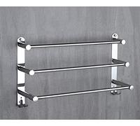 FBSHAD Rails Rack,Stainless Steel Racks,Wall Mounted Towel Rail,Bathroom Double Shelf Storage Holder,for Bathroom Kitchen and Hotel-A-60Cm,C-50~90Cm