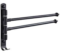 FBSHAD Stainless Steel Swivel Towel Rack Wall Mounted Bathroom Holder for Kitchen Toilet Black Multifunctional Bath Hardware with 2 Rails